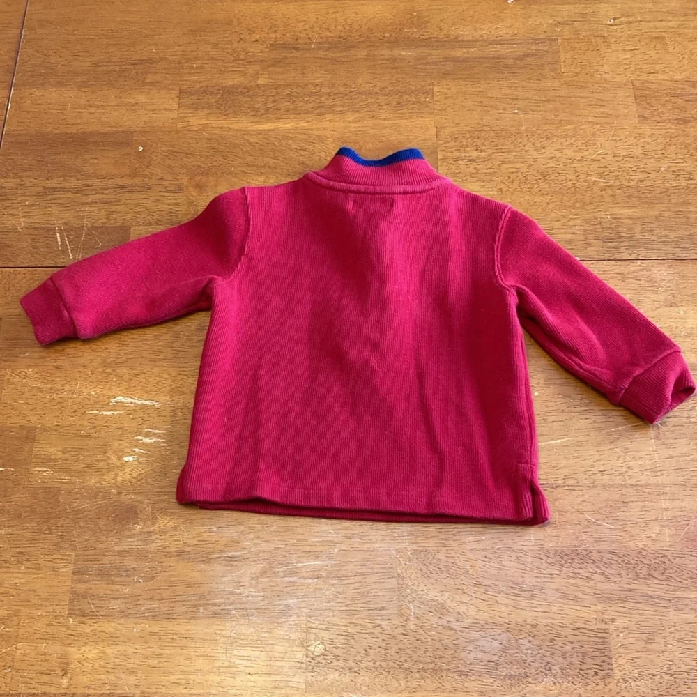 Ralph Lauren Kids Boys Toddler Size 12 Months Red Pullover Sweater Quarter Zip